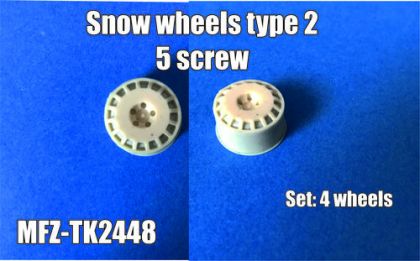 1:24 16'' Snow Wheels Type 2, 5 Screw