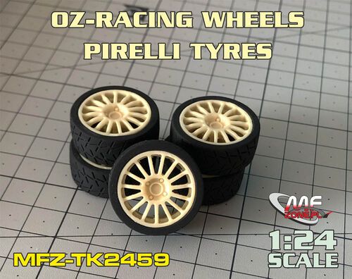 1:24 OZ-Racing 15/4 Wheels + Pirelli Tyres for Hasegawa kits