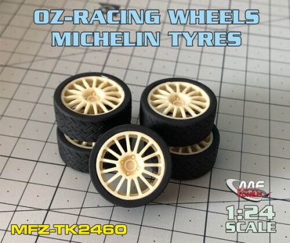 1:24 OZ-Racing 15/4 Wheels + Michelin Tyres for Hasegawa kits