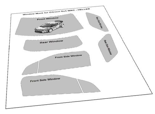 1:24 Citroen DS3 WRC Heller Window Masking