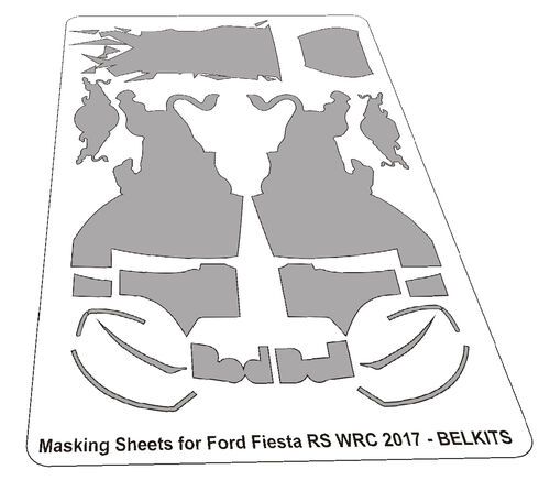 1:24 Ford Fiesta WRC 2017 Masks / Templates for Belkits BEL-012