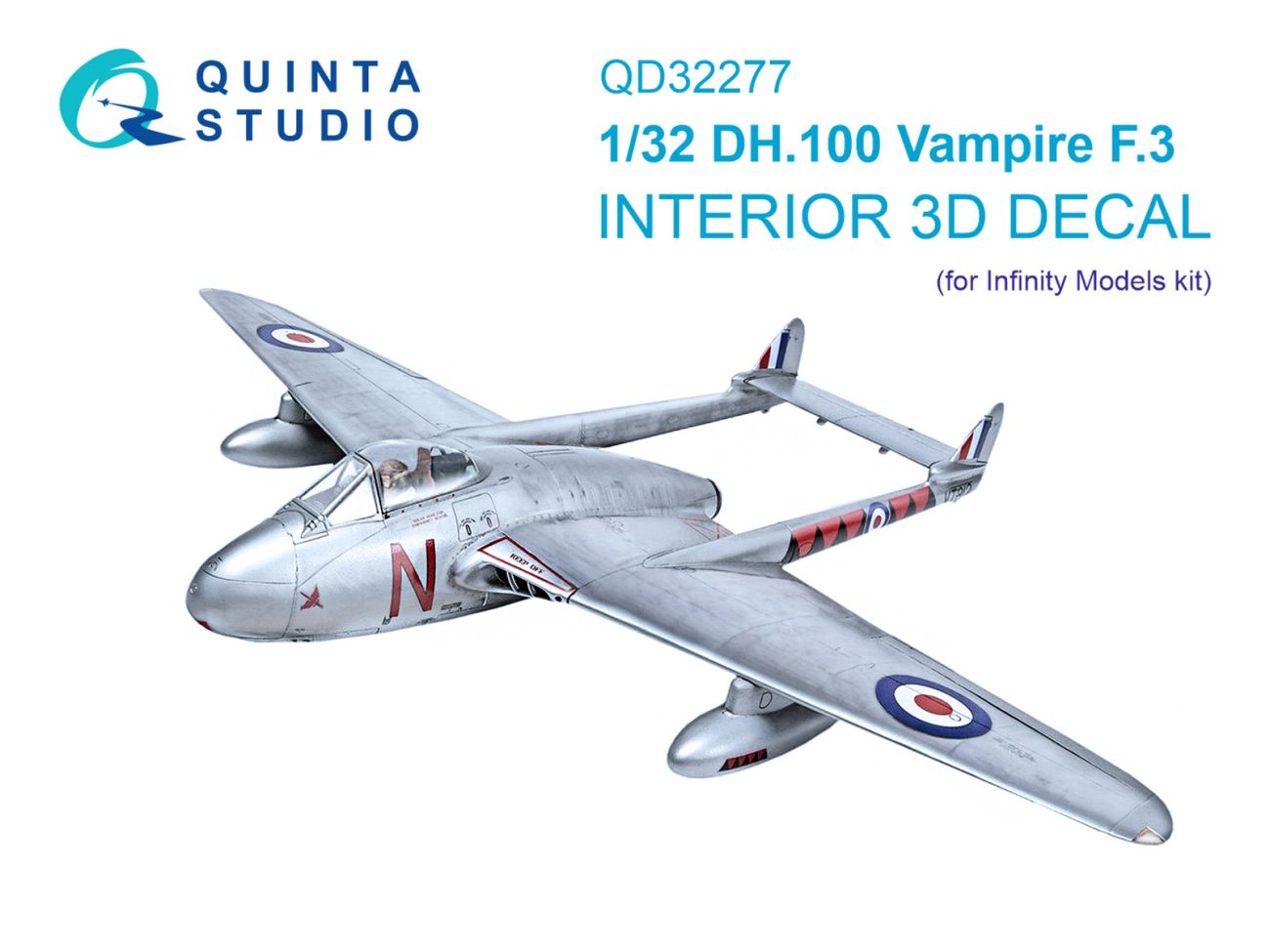 1:32 DH.100 Vampire F.3 3D-Printed & coloured Interior on decal paper (Infinity Models)