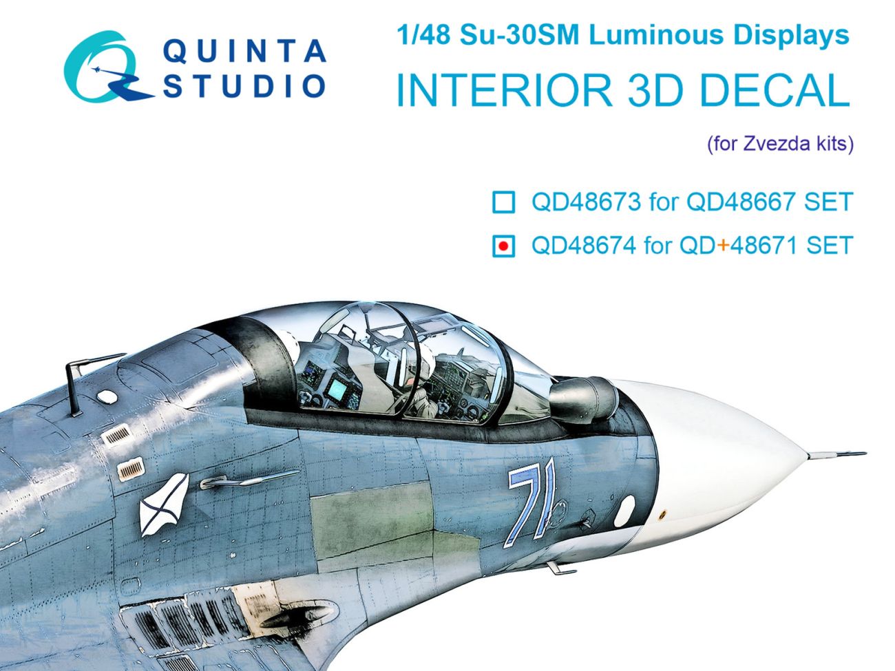 1:48 Su-30SM luminous displays for QD+48671 set (Zvezda)
