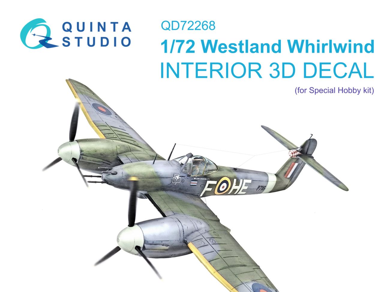 1:72 Westland Whirlwind 3D-Printed & coloured Interior on decal paper (Special Hobby)