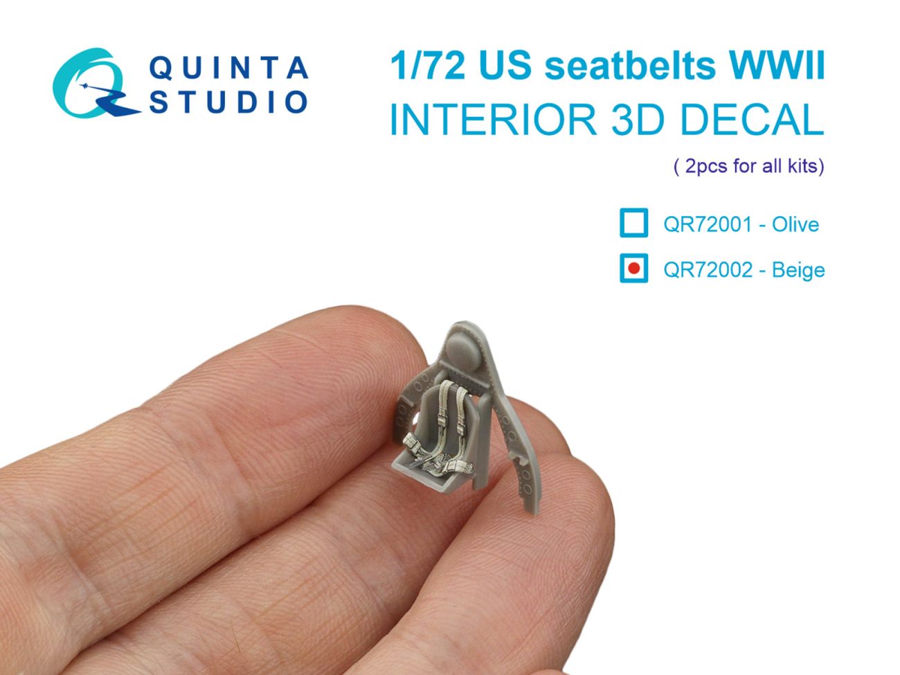 1:72 WWII US Seatbelts, Beige color (for 2 seats) (All kits)