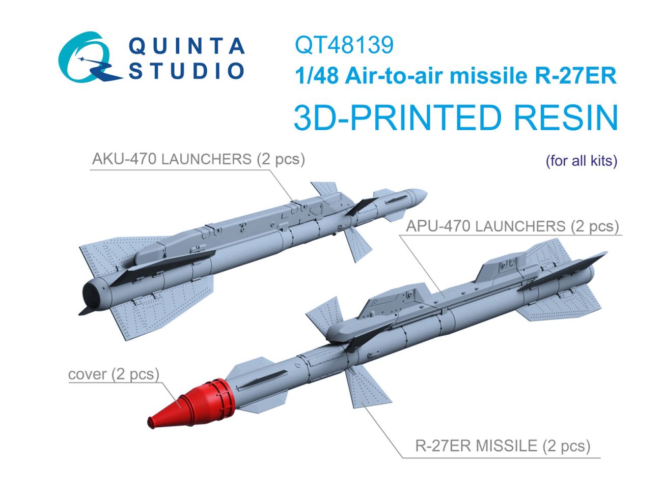 1:48 R-27ER Air-to-Air Missiles with Launchers, 2 pcs (for all kits)