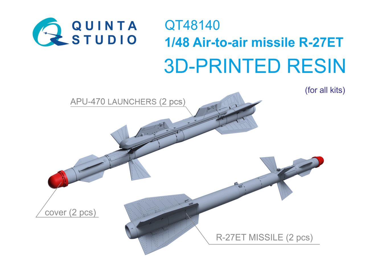 1:48 R-27ET Air-to-Air Missiles with Launchers, 2 pcs (for all kits)