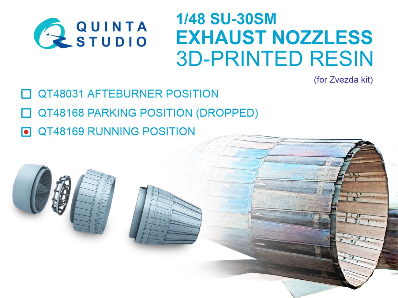 1:48 Su-30SM Exhaust Nozzles (Engines Running) (Zvezda)