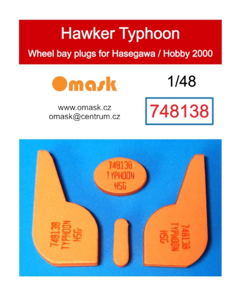 1:48 Hawker Typhoon wheel bay plugs (for Hasegawa/Hobby 2000)