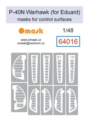 1:48 P-40N Warhawk masks for control surfaces (for Eduard)