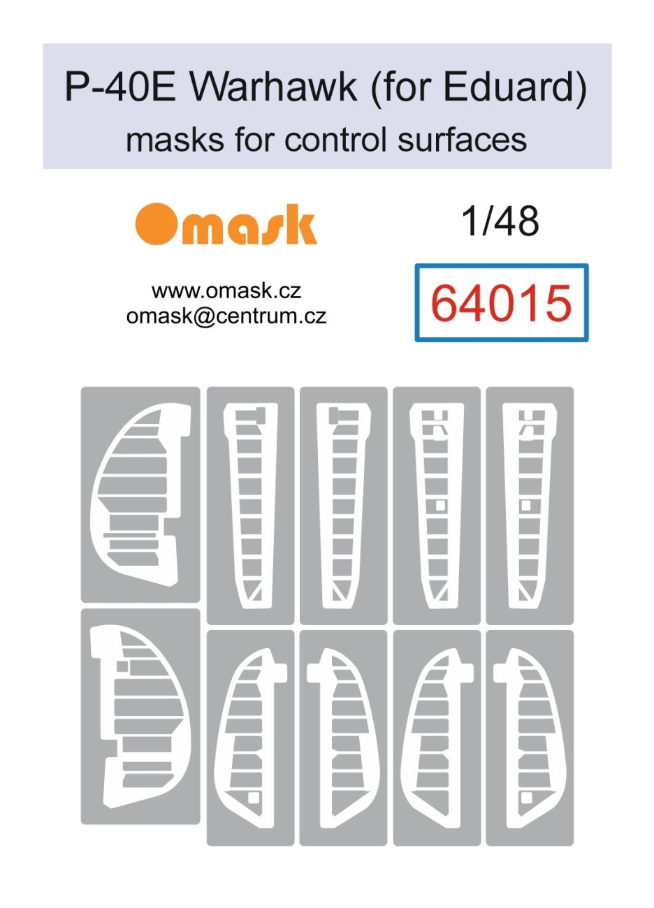 1:48 48 P-40E Warhawk masks for control surfaces (for Eduard)