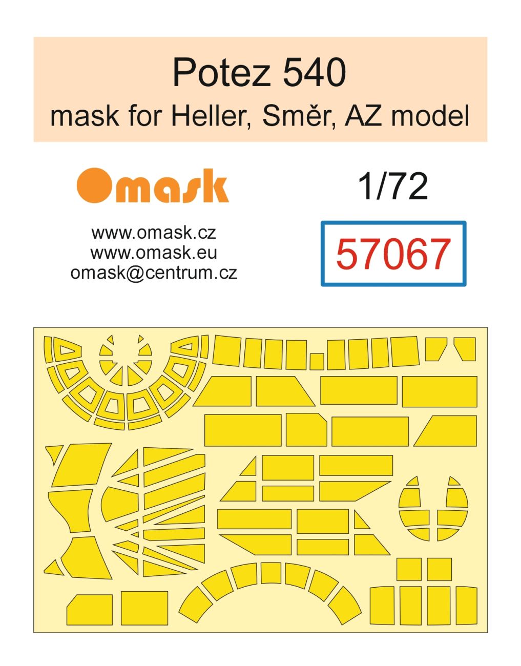 1:72 Potez 540 mask (for Heller, Směr, AZ model, MisterCraft)