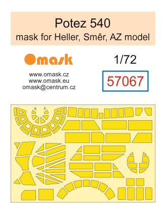 1:72 Potez 540 mask (for Heller, Směr, AZ model, MisterCraft)