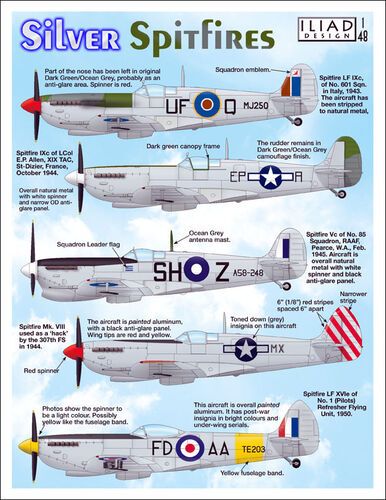 1:48 Silver Supermarine Spitfire