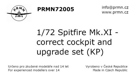 1:72 Spitfire PR.Mk.XI correct cockpit&upgrade set