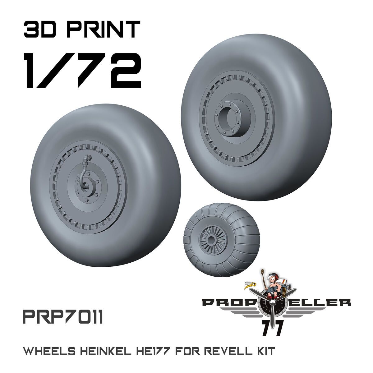 1:72 Heinkel He-177 - Wheels Set (for Revell Kits / 3D-Printed)