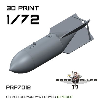 1:72 German WWII SC250 Bombs (6 pcs / 3D-Printed)