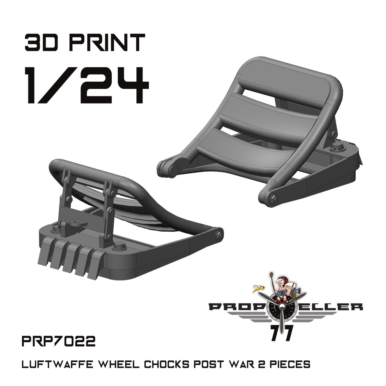 1:24 Luftwaffe Wheel Chocks - Post War (2 pcs / 3D-Printed)