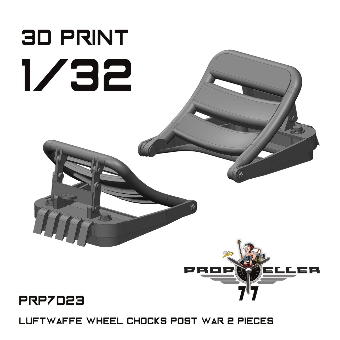 1:32 Luftwaffe Wheel Chocks - Post War (2 pcs / 3D-Printed)