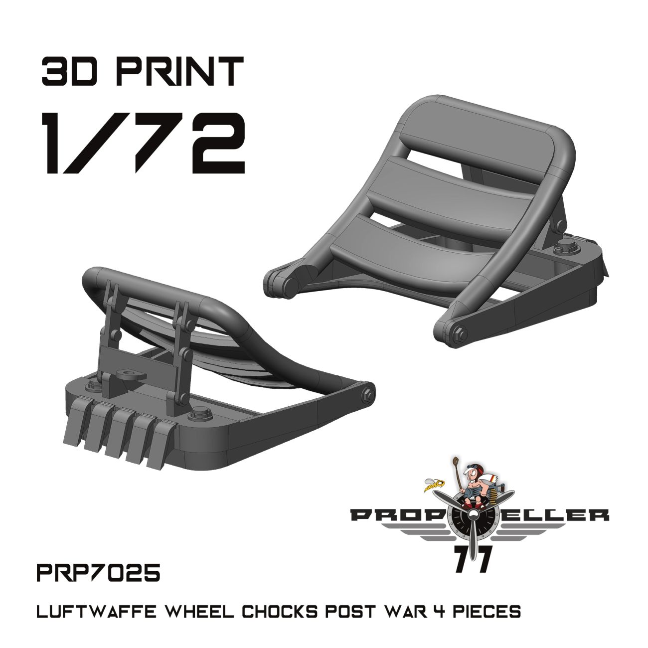 1:72 Luftwaffe Wheel Chocks - Post War (4 pcs / 3D-Printed