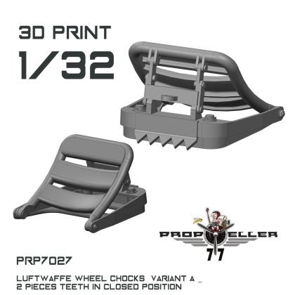 1:32 Luftwaffe Wheel Chocks Variant A - Teeth in CLOSED Position (4 pcs / 3D-Printed)