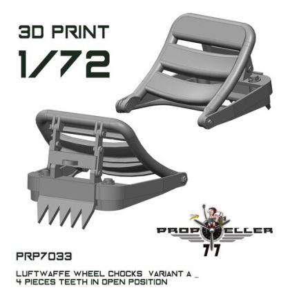 1:72 Luftwaffe Wheel Chocks Variant B - Teeth in OPEN Position (4 pcs / 3D-Printed)