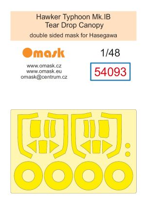 1:48 Hawker Typhoon Mk.I Tear Drop Canopy mask (for Hasegawa / Hobby 2000)