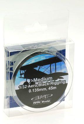 Black Aero Rigging Medium 145ft / 45m (for 1/24-1/32 scale)