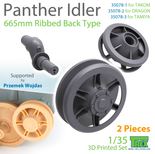 1:35 Panther Idler 665mm Ribbed Back Type