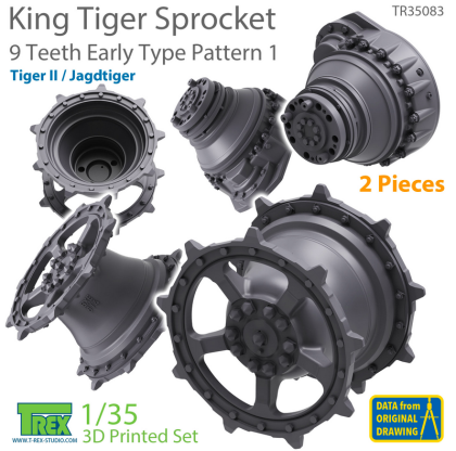 1:35 KingTiger 9 Teeth Sprockets Early Type Pattern 1 2 pieces