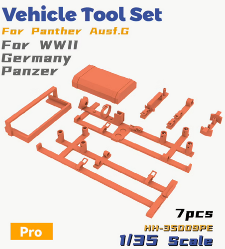 1:35 Vehicle Tool Set For Panther Ausf.G For WWII Germany Panzer PE