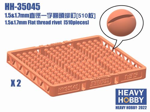 1:35 1.5&1.7mm Flat thread rivet (310 pieces)