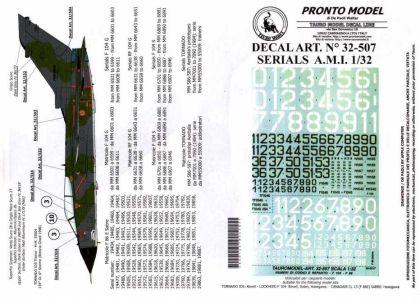 1:32 F-104 and F-86 in AMI Service - Serials and Code