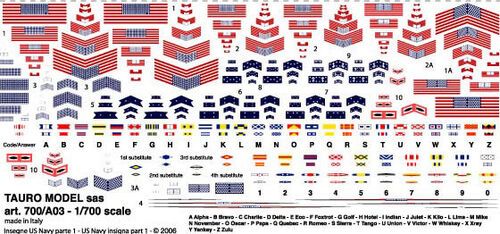 1:700 Naval Flags - US Navy (1912-1960)