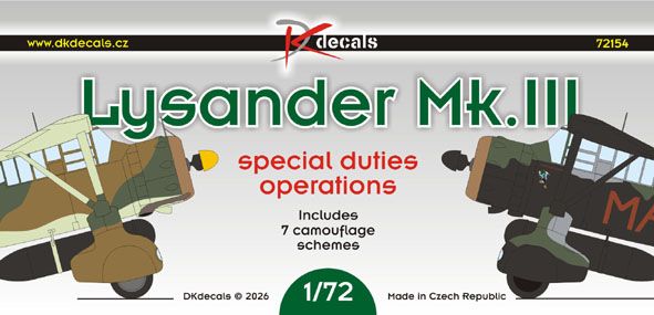 1:72 Westland Lysander Mk.III Special Duties Opearations