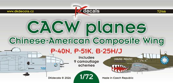 1:72 CACW planes (P-40N, P-51K, B-25H/J)