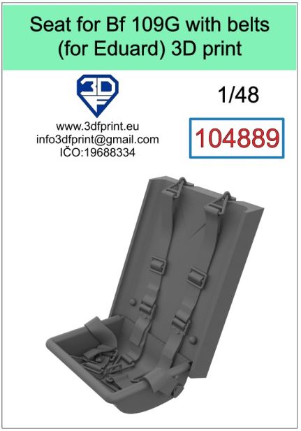 1:48 Seat for Bf 109G with belts (Eduard)