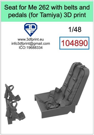 1:48 Seat for Me 262 with belts and pedals (Tamiya)