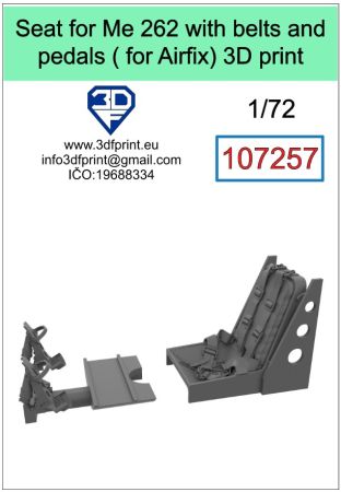 1:72 Seat for Me 262 with belts and pedals (Airfix)