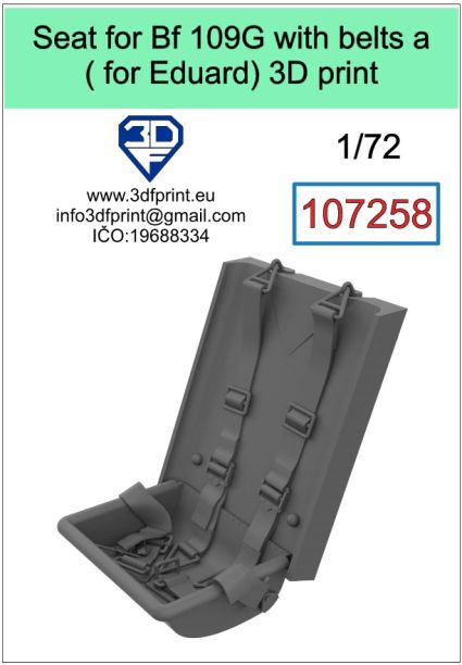 1:72 Seat for Bf 109G (Eduard) with belts