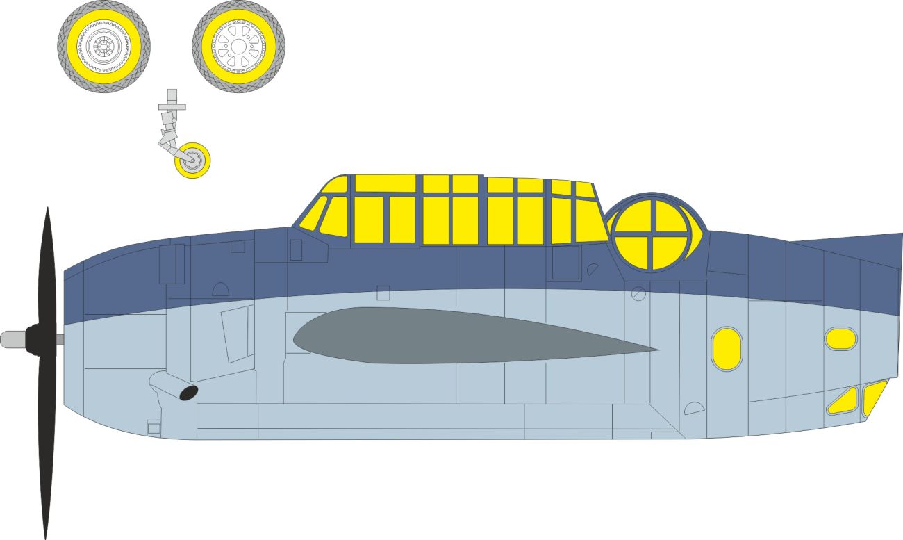 1:72 Grumman TBF-1C masks for Hobby Boss