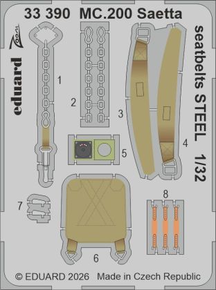 1:32 Macchi MC.200 Saetta - Steel Seatbelts (for Italeri Kits)