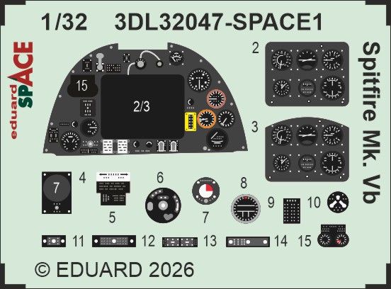 1:32 Spitfire Mk.Vb interior 3D decals for Kotare