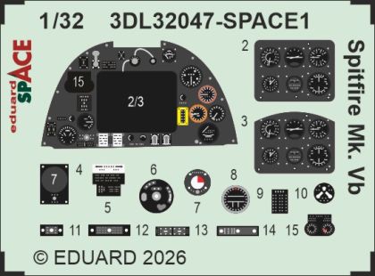 1:32 Spitfire Mk.Vb interior 3D decals for Kotare