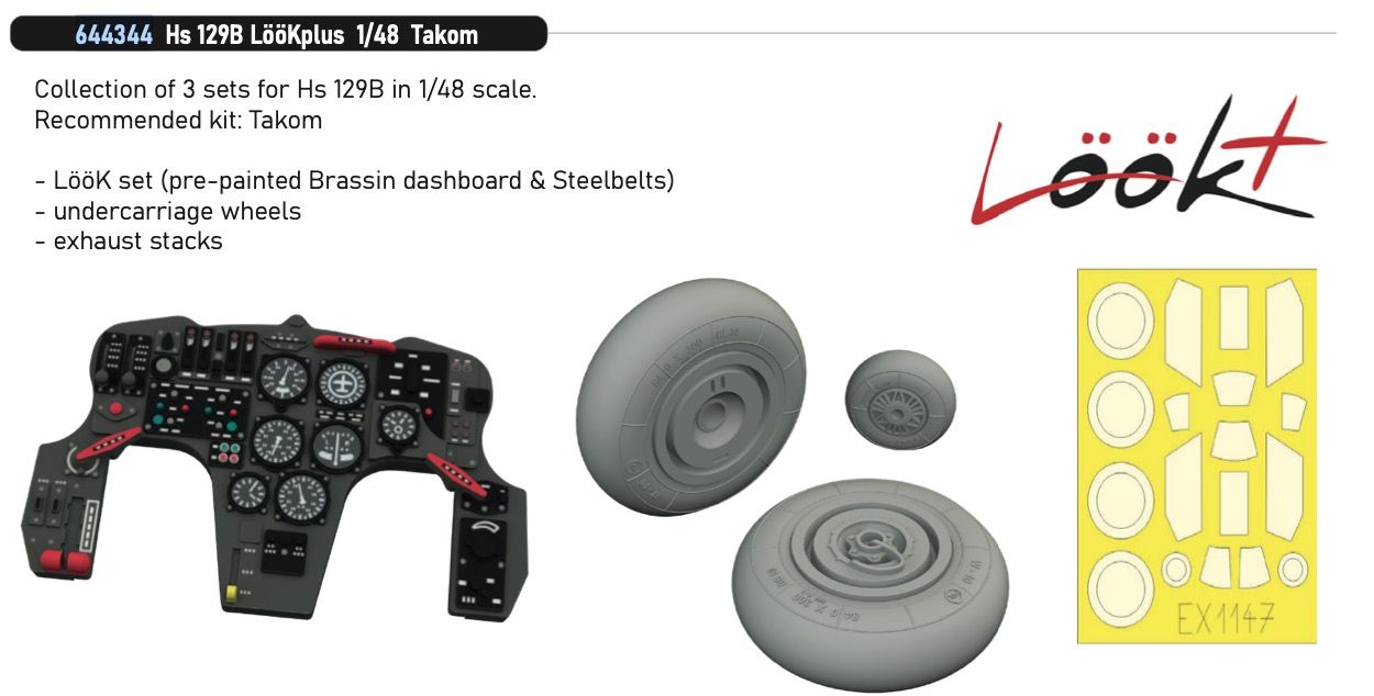 1:48 Henschel Hs 129 B - LööKplus Set for Takom