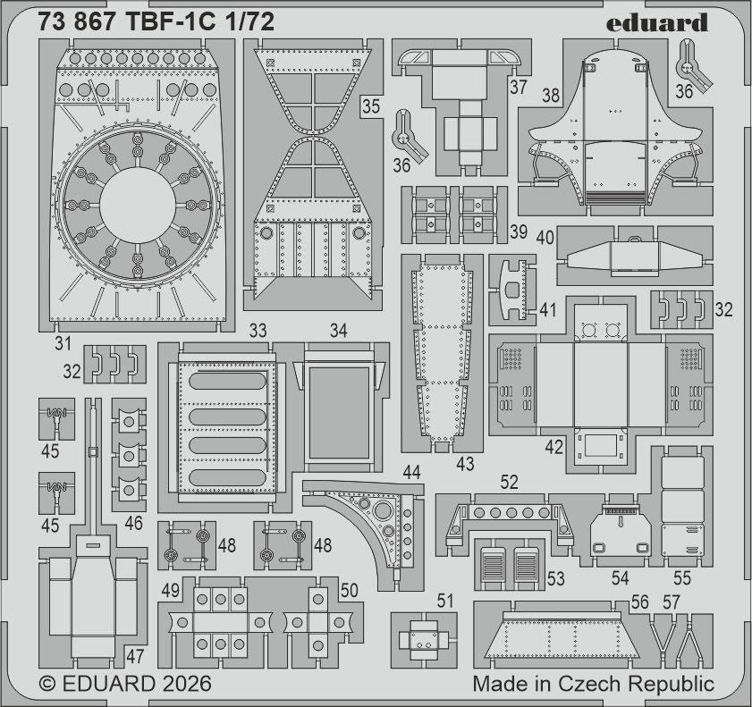 1:72 Grumman TBF-1 C - PE Set (for Hobby Boss Kits)