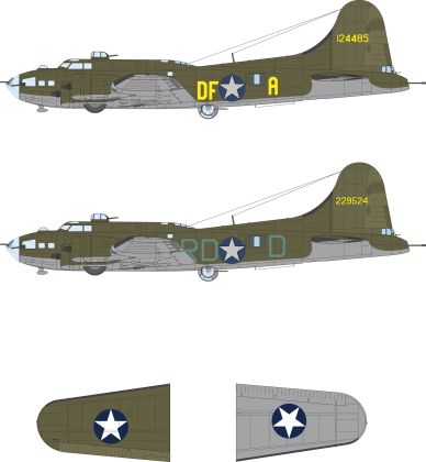 1:48 B-17F - US National Insignia & Code Letters for Revell