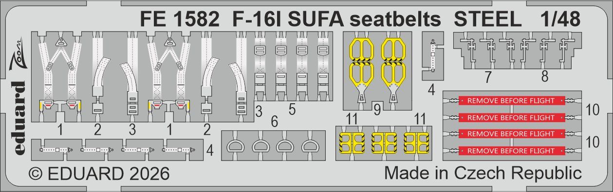 1:48 F-16I Sufa - Steel Seatbelts for GWH
