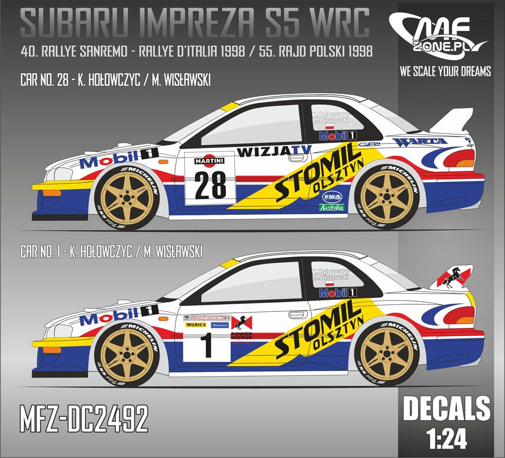 1:24 Subaru Impreza S5 WRC K. Hołowczyc – 40. Rallye Sanremo 1998 / 55. Rajd Polski 1998