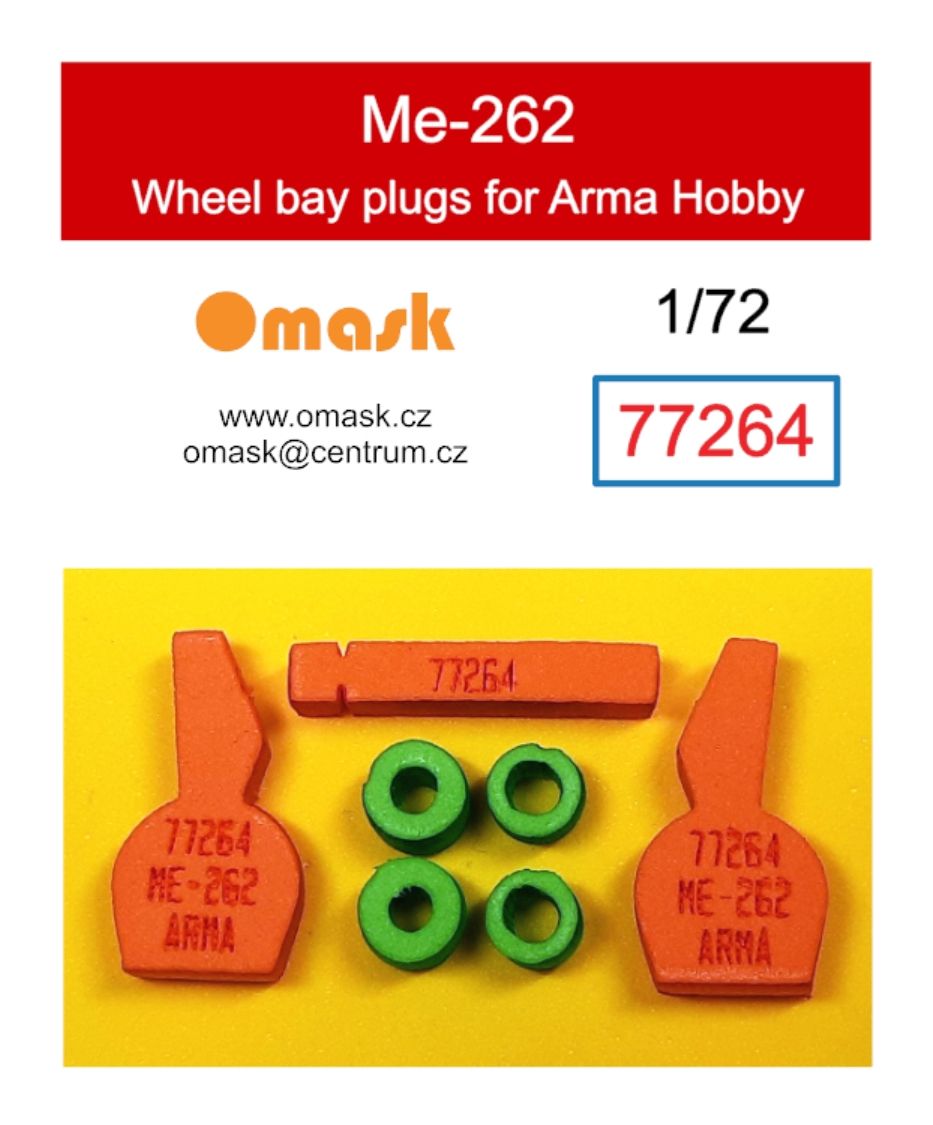 1:72 Me-262 wheel bay plugs (for Arma Hobby)